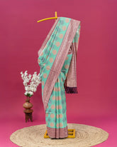 SC3877 - Linen with Pochampalli Design